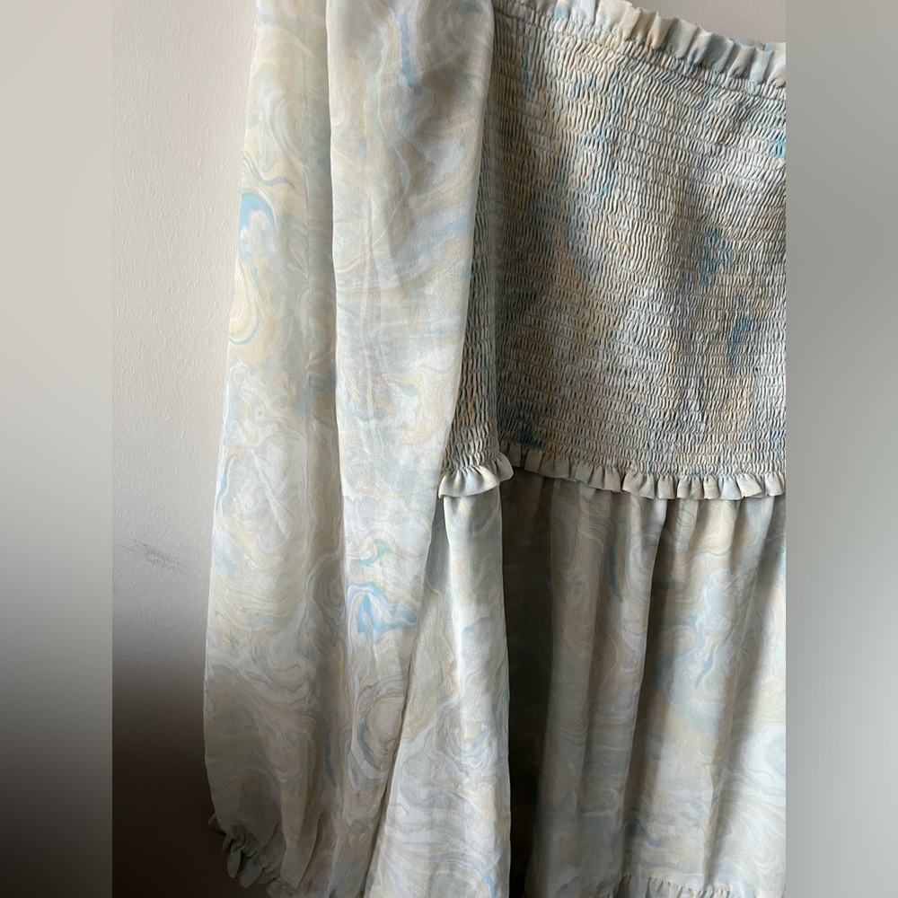 Aritzia Wilfred Tempest Smocked chiffon mini dress - Picture 8 of 10